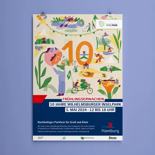 Frühlingswachen poster by Gina Rosas Moncada for Wilhelmsburger Inselpark