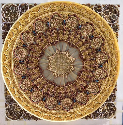 Detailed circular quilling paper art by Glimpsecraft with lace-like patterns