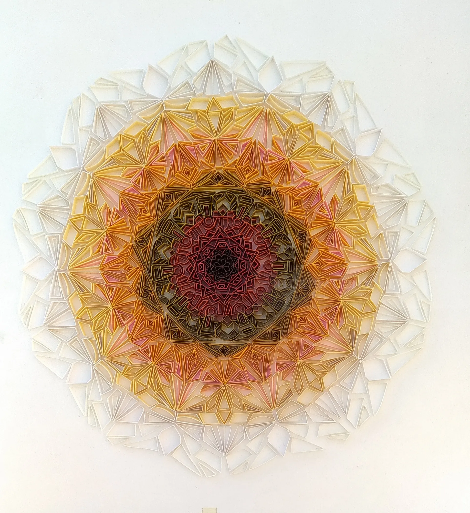 Radial symmetrical artwork with geometric cells and kaleidoscope effect by Glimpsecraft