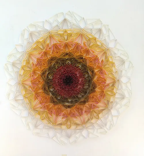 Radial symmetrical artwork with geometric cells and kaleidoscope effect by Glimpsecraft