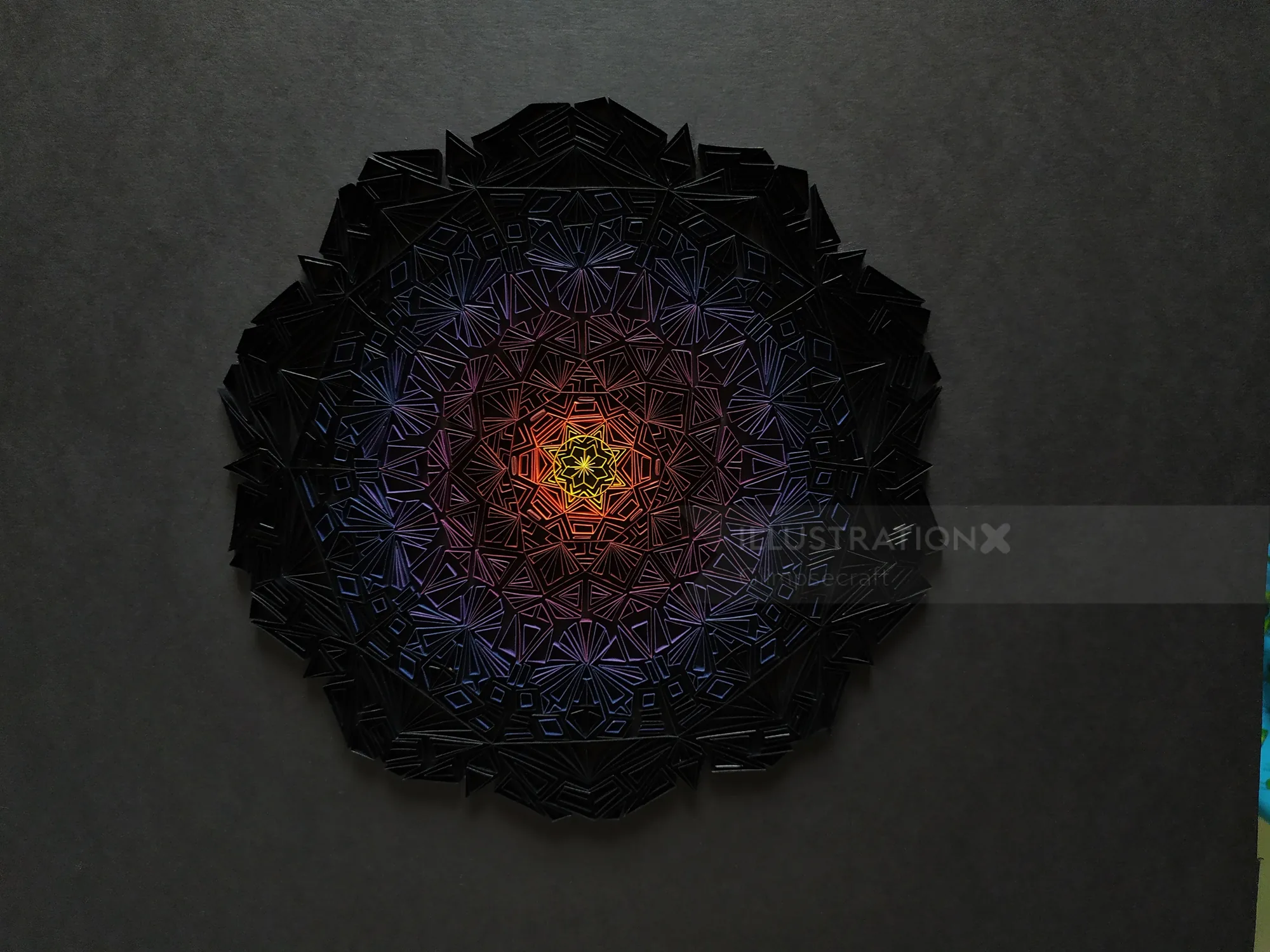 Radial gradient light source illusion artwork by Glimpsecraft