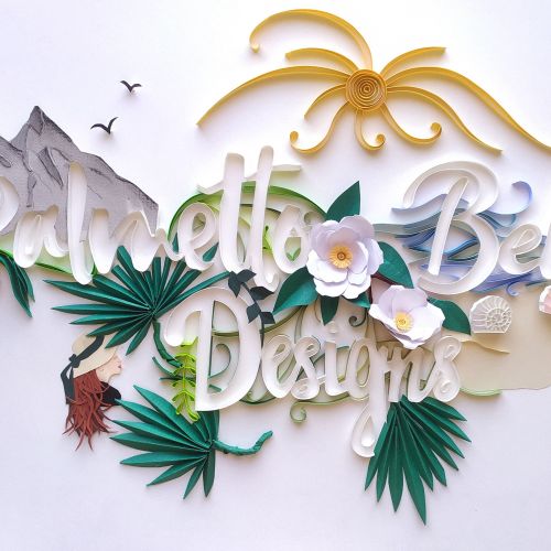 Elegant Pinella Belle Designs logo with floral and mountain accents by Glimpsecraft