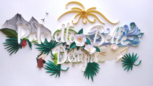 Elegant Pinella Belle Designs logo with floral and mountain accents by Glimpsecraft