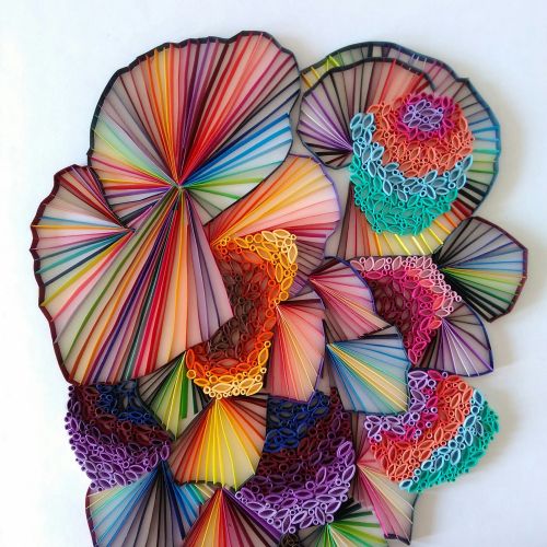 Intricate on-edge quilling artwork with vibrant paper strips by Glimpsecraft