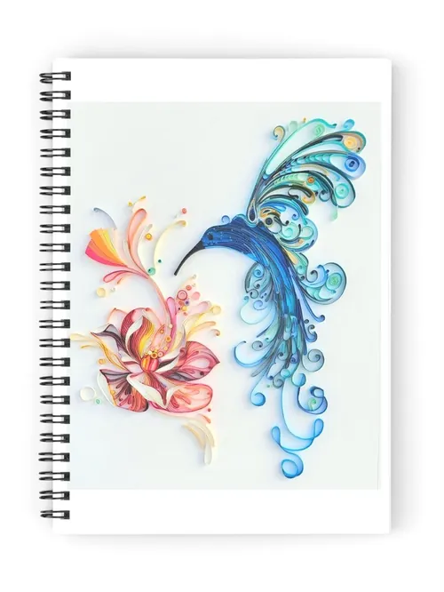 Ilustração em aquarela da Glimpsecraft representando uma flor e penas semelhantes às de um pavão.