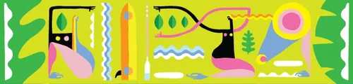 Abstract geometric shapes and bold colors by Go Suga
