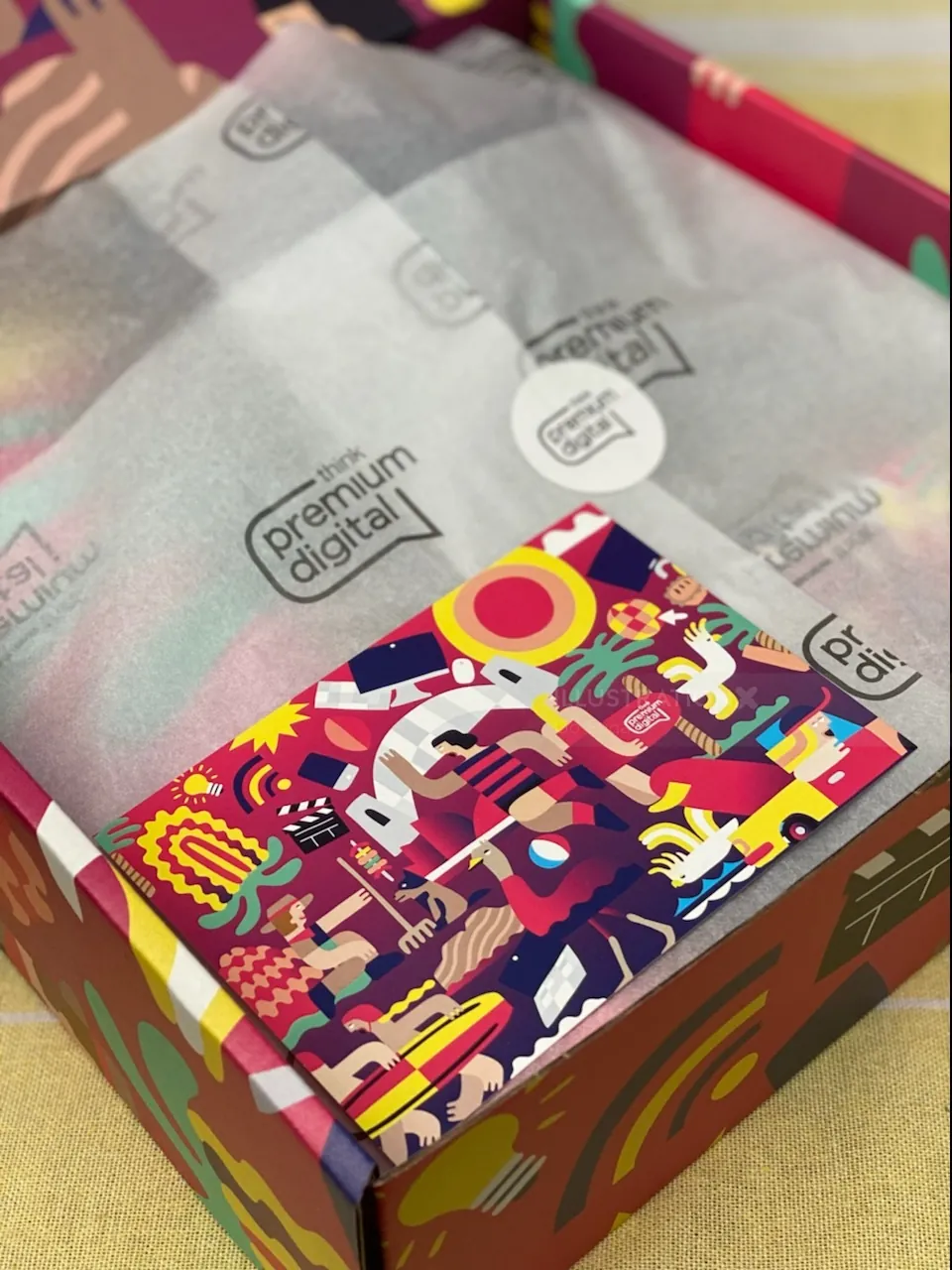 Colorful abstract packaging design for Think Premium Digital by Go Suga