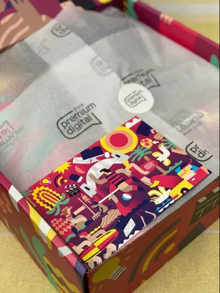 Colorful abstract packaging design for Think Premium Digital by Go Suga