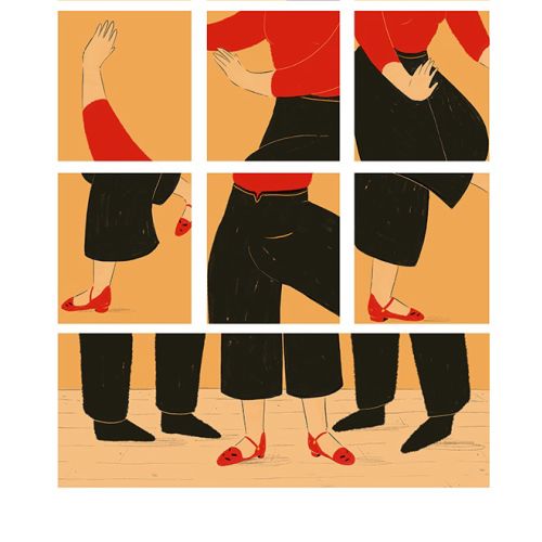 Storyboard illustration of dance 