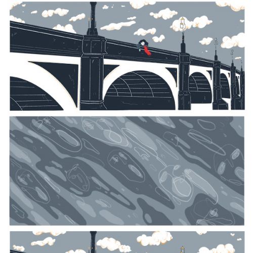 Digital painting of London bridge 