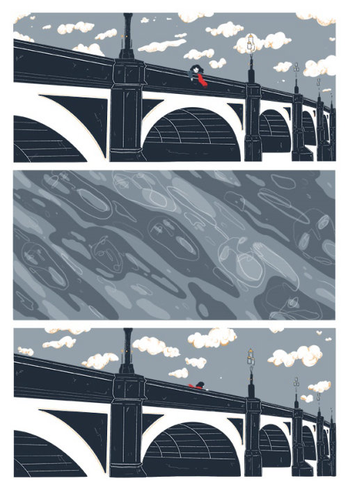 Pintura digital del puente de Londres.