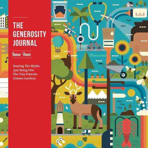 The Generosity Journal magazine cover illustration 