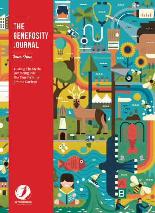 Illustration de la couverture du magazine Generosity Journal 