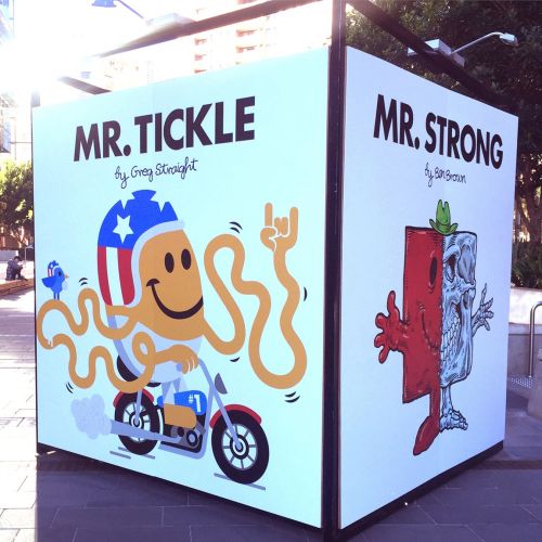 Graphic Art of Mr Tickle on street 