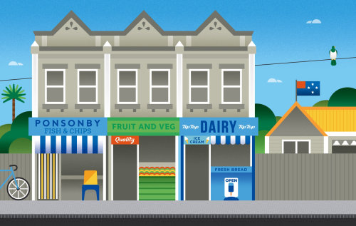 Graphic dairy building
