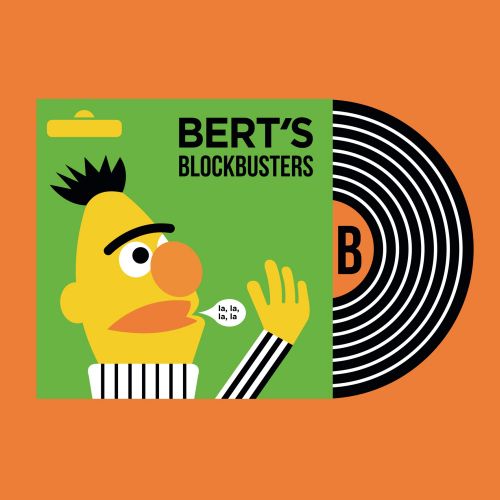 Bert's blockbusters album cover illustration