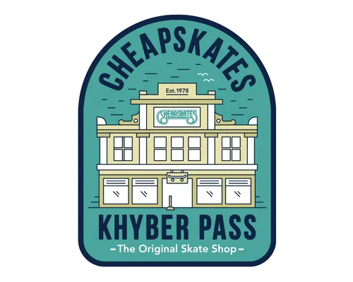 Vintage-style skate shop building at Khyber Pass by Greg Straight