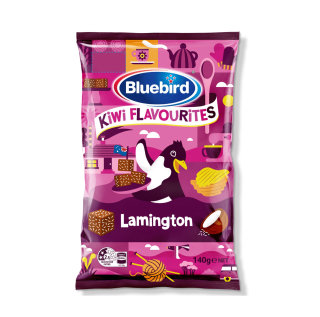 Packaging design of Blue Bird Lamington chips