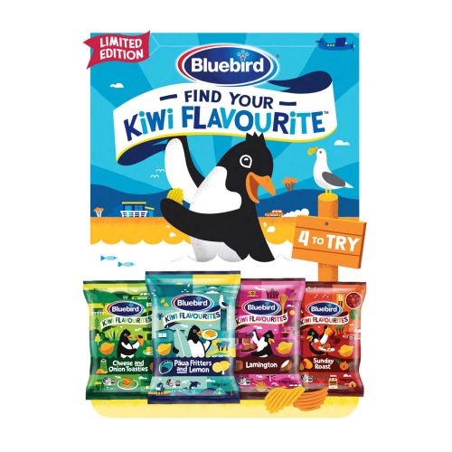 Blue Bird kiwi flavourite chips advertising poster 