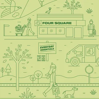 Map illustration of Four Square supermarket NZ