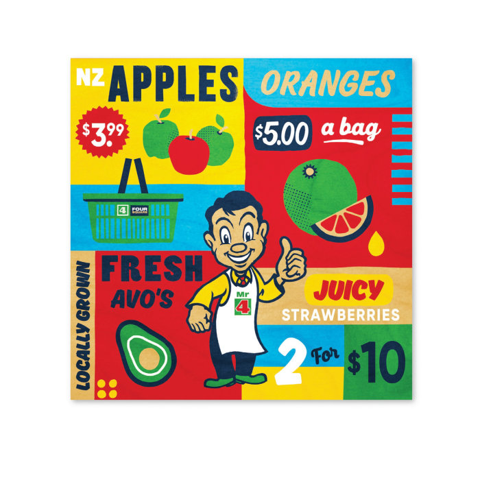 新西兰本地水果价格标签的图形设计