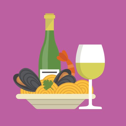 Wine and pasta