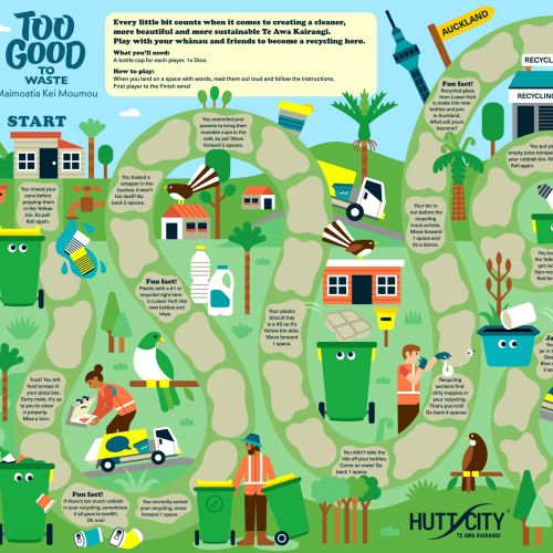 Illustrated food waste reduction board game by Greg Straight