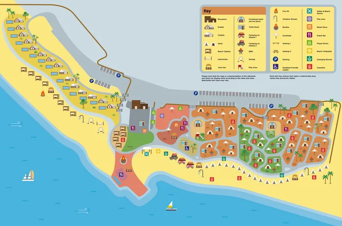 Detailed resort map highlighting zones and facilities by Greg Straight