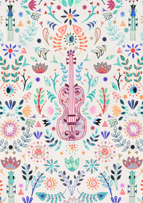 Arte decorativo del violín.