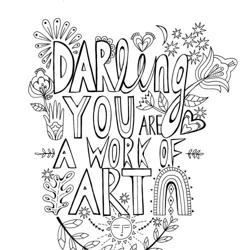 Decorative text darling you are a work art