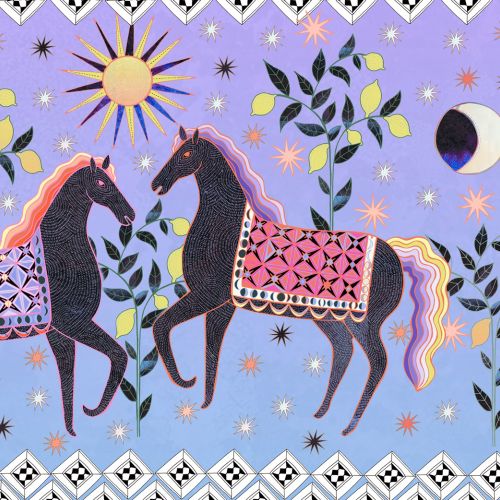 Decorative art of dancing horses