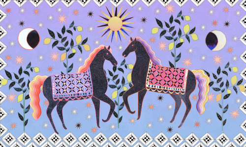 Art décoratif des chevaux dansants