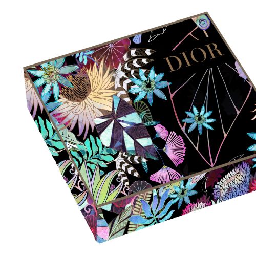 Decorative Dior box with floral and geometric patterns by Hannah Davies