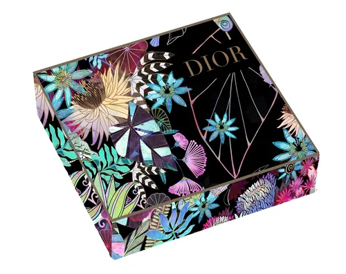 Decorative Dior box with floral and geometric patterns by Hannah Davies