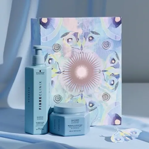 Hannah Davies artwork featuring Schwarzkopf Fibre Clinix packaging