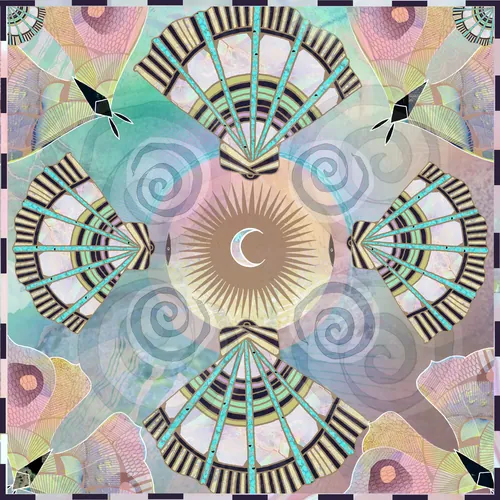 Geometric fan pattern artwork by Hannah Davies