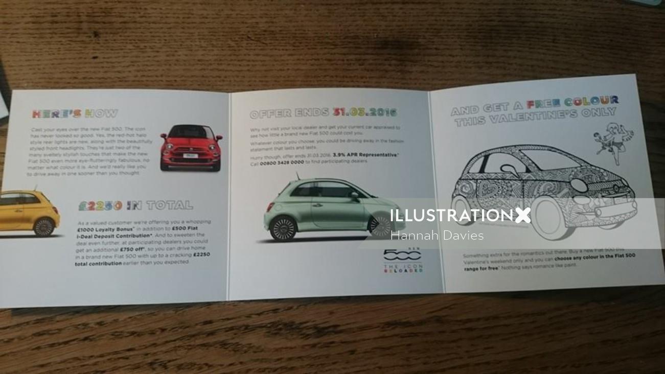 Graphic brochure of car
