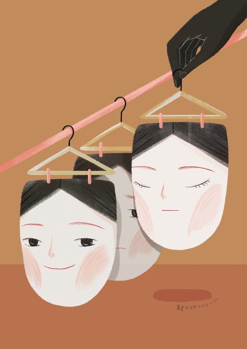 Pencil art of face hanger 