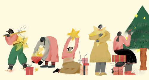 Graphic design of Christmas celebration 
