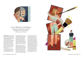 Conceptual collage of human body parts with brush and paint by Hao Hao