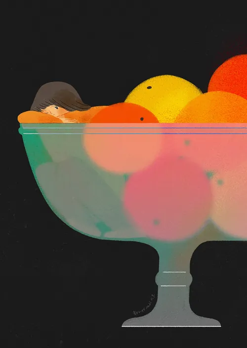 Fruit bowl with oranges, lemons, and other citrus by Hao Hao