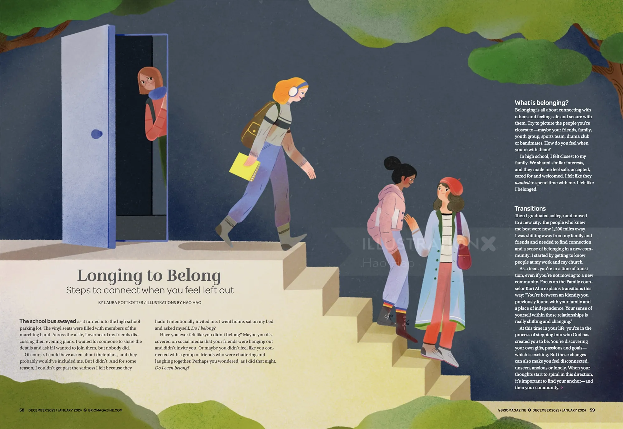 People climbing stairs representing connection and belonging