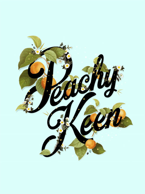 Peachy Keen lettering paper illustration