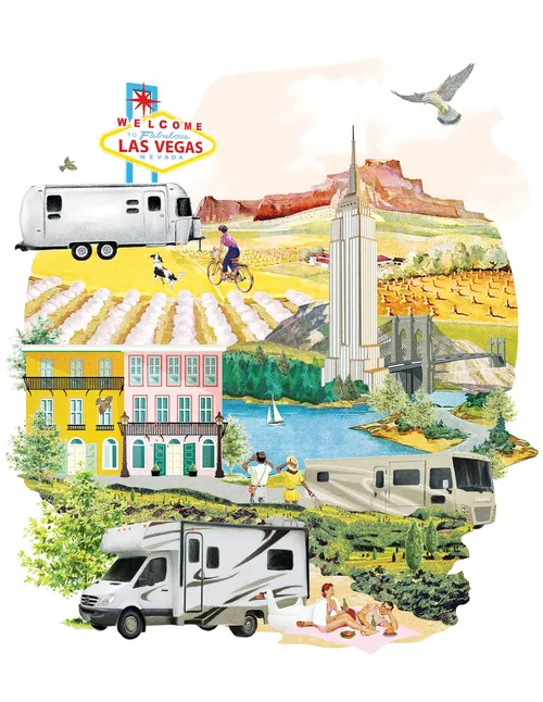 Los Vegas collage art by Heather Landis