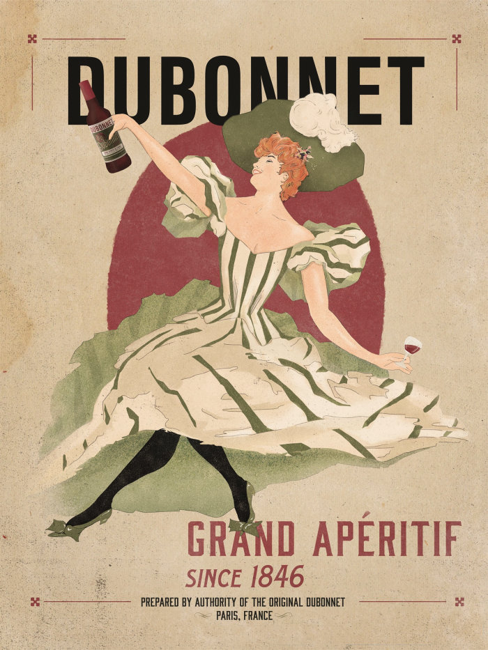 Cover design for Dubonnet wine 