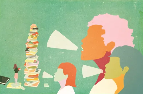 Contemporary drawing of study people by Heather Landis