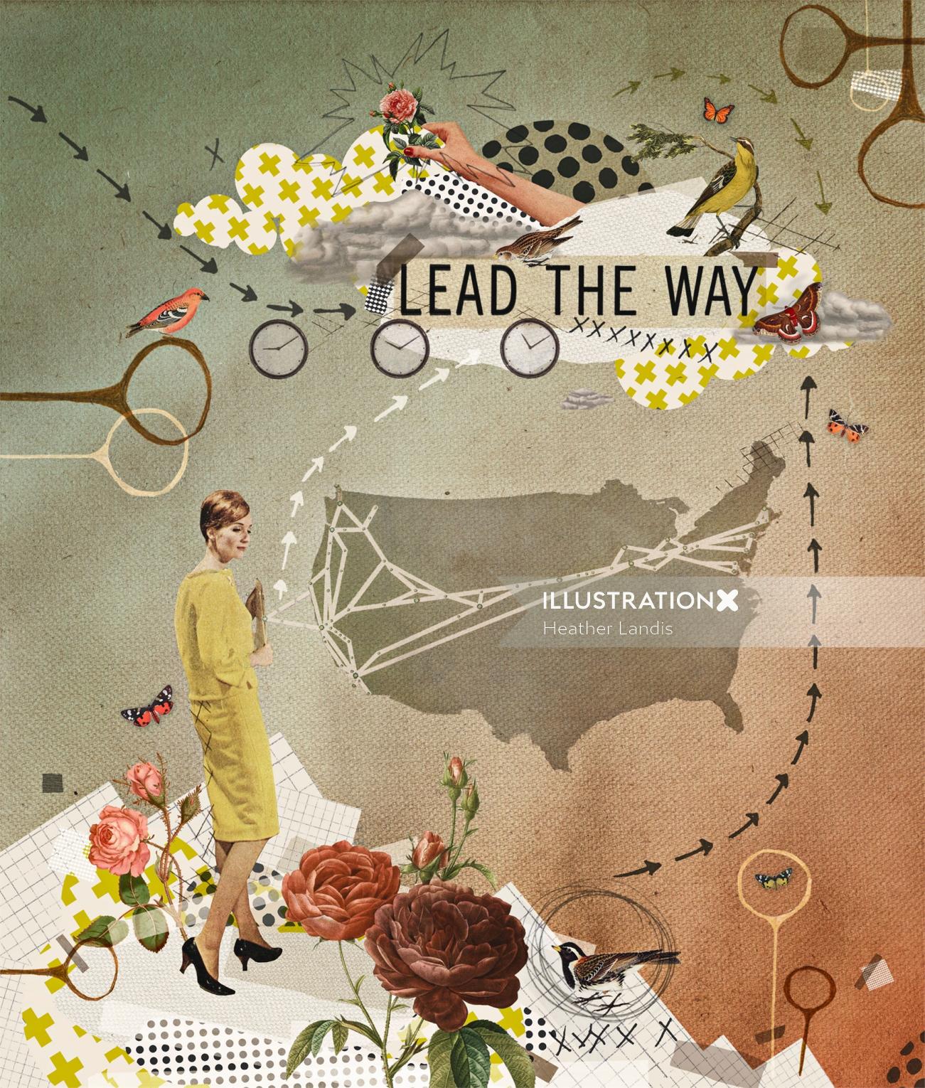 Design de cartaz de capa de livro para Lidere o caminho