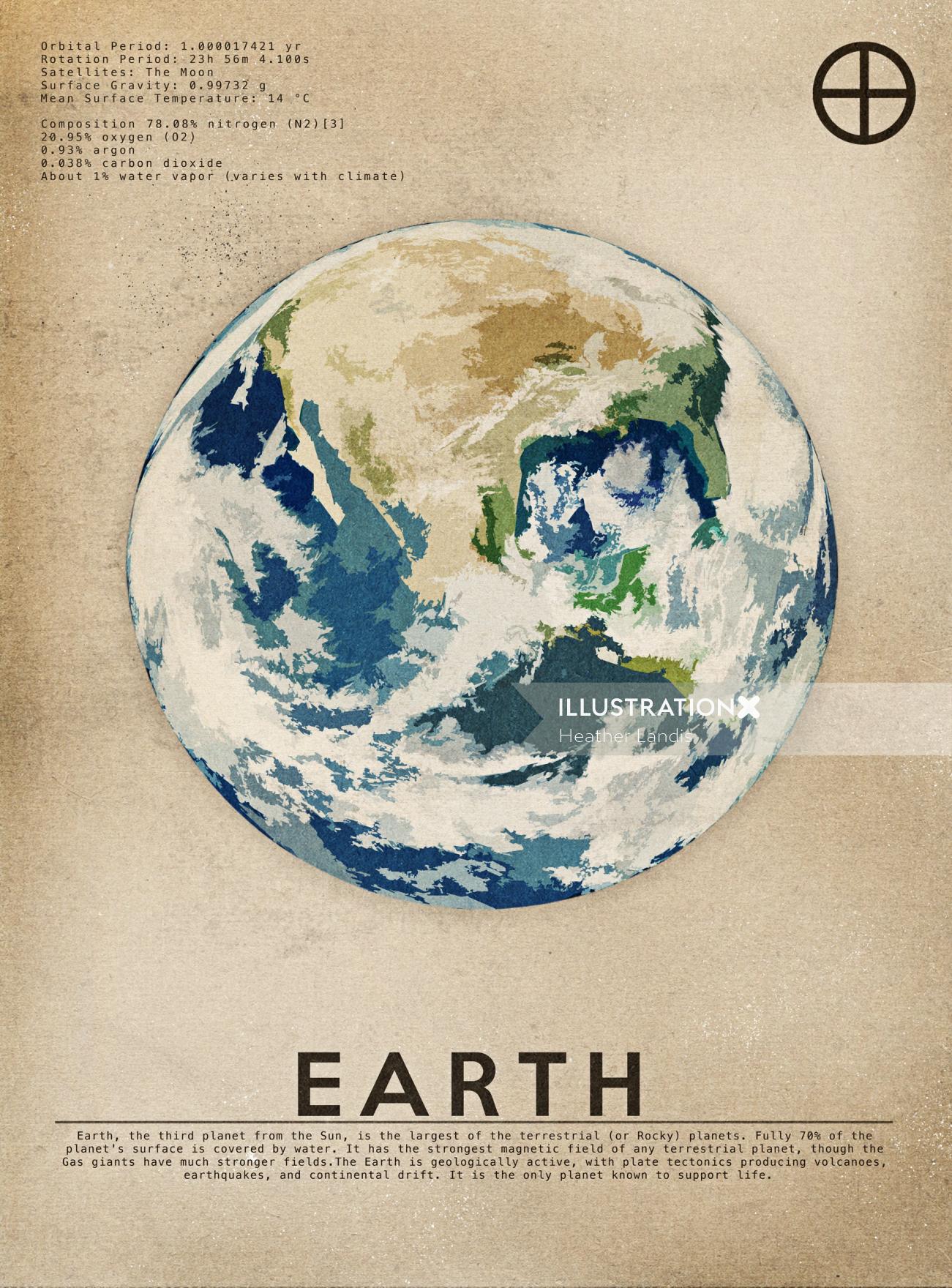 An illustration of earth