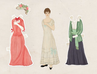 Ilustración de moda de vestido de mujer.