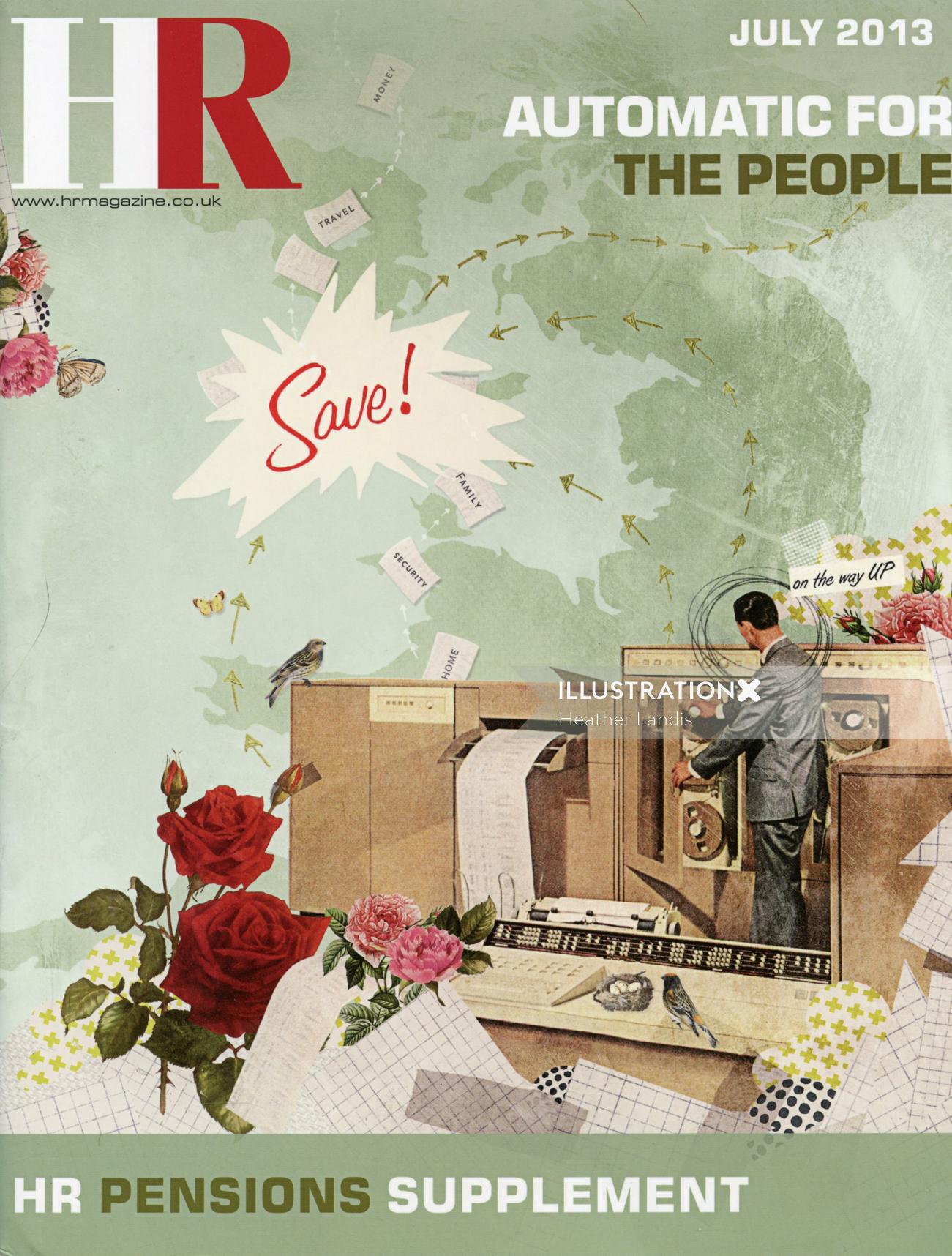 Design da capa da revista HR por Heather Landis